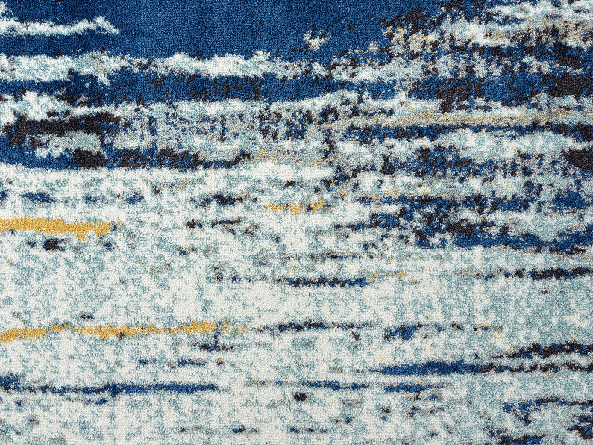 **Abani Blue & Yellow Modern Area Rug 6' x 9' – Bold Painted Pattern Accent Rug for Living Room, Bedroom & Office – Laguna Collection**