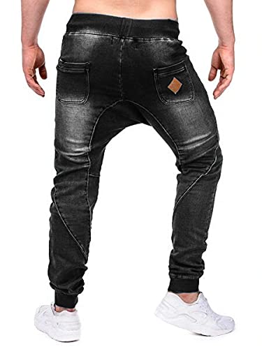 Men's Slim Fit Stretch Denim Jogger Pants - Casual Tapered Leg Cargo Sweatpants for Workout, Running & Streetwear Fashion