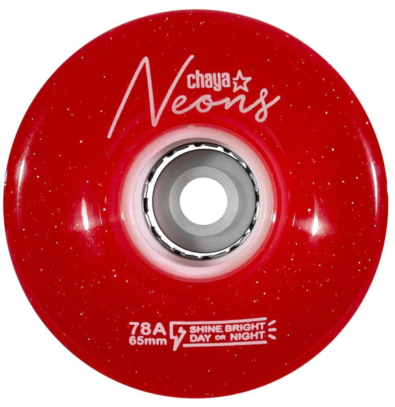 Chaya Neons Light Up Wheels 4pk - LED Glow Skate Wheels for Roller Skates & Inline Skates - Perfect for Night Skating, Rink Parties & Outdoor Fun