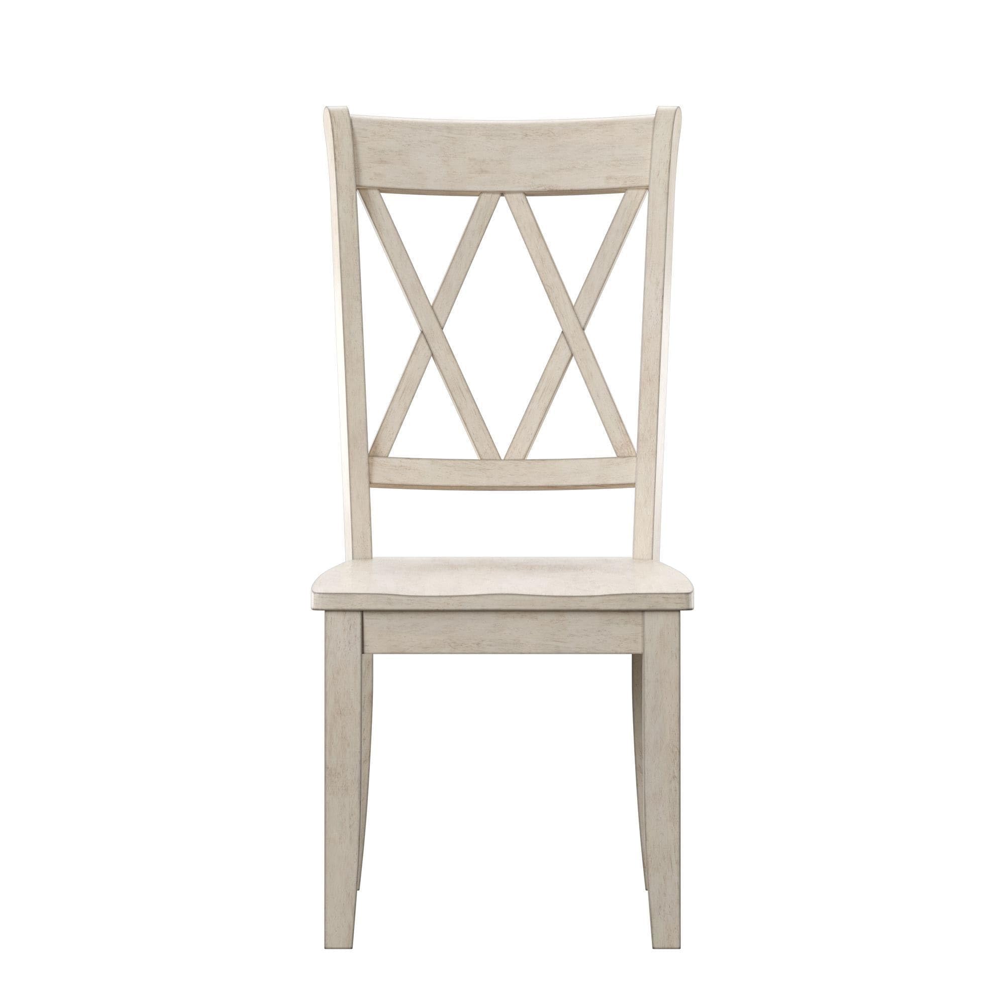 Classic Eleanor X Back Wood Dining Chairs (Set of 2) - Antique White Finish for Farmhouse & Traditional Dining Rooms - Perfect for Kitchen Tables, Breakfast Nooks & Formal Dining Areas