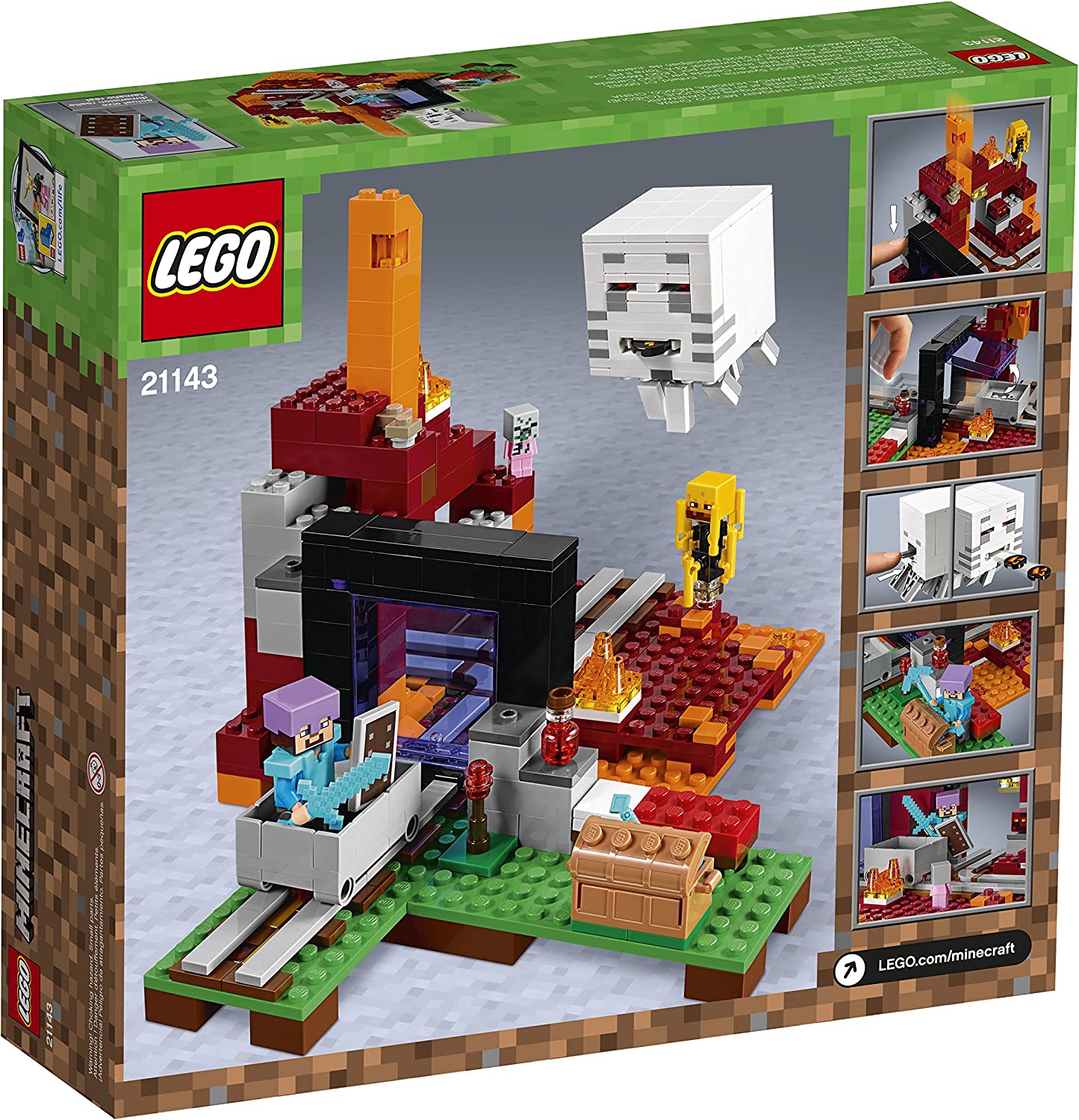 LEGO Minecraft The Nether Portal Building Set 21143 - Creative Construction Toy for Kids & Adults, Perfect for Minecraft Fans & Collectors - Build & Play with Iconic Nether Realm Scenes