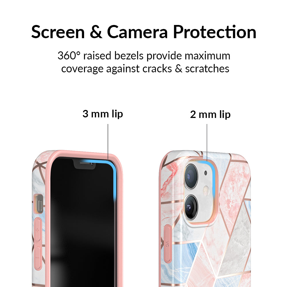 Stylish Geometric Marble iPhone Case - Trendy Protective Cover for iPhone 13/14/15 Pro Max - Perfect for Everyday Use, Travel & Fashion Accessories