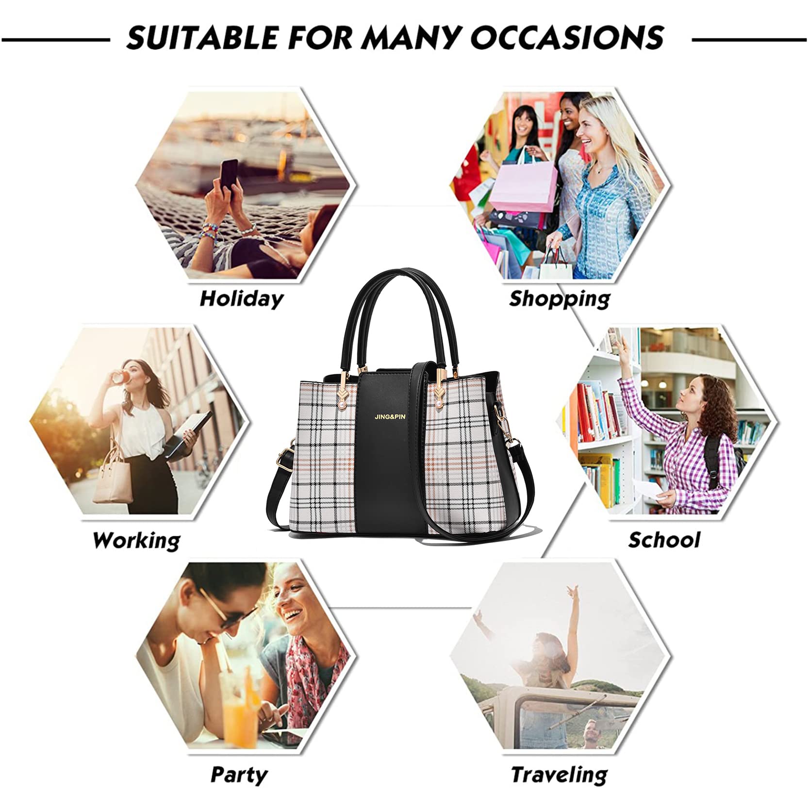 Stylish Women's PU Leather Tote Bag - Fashion Shoulder Bag & Top Handle Satchel for Work, Travel & Everyday Use
