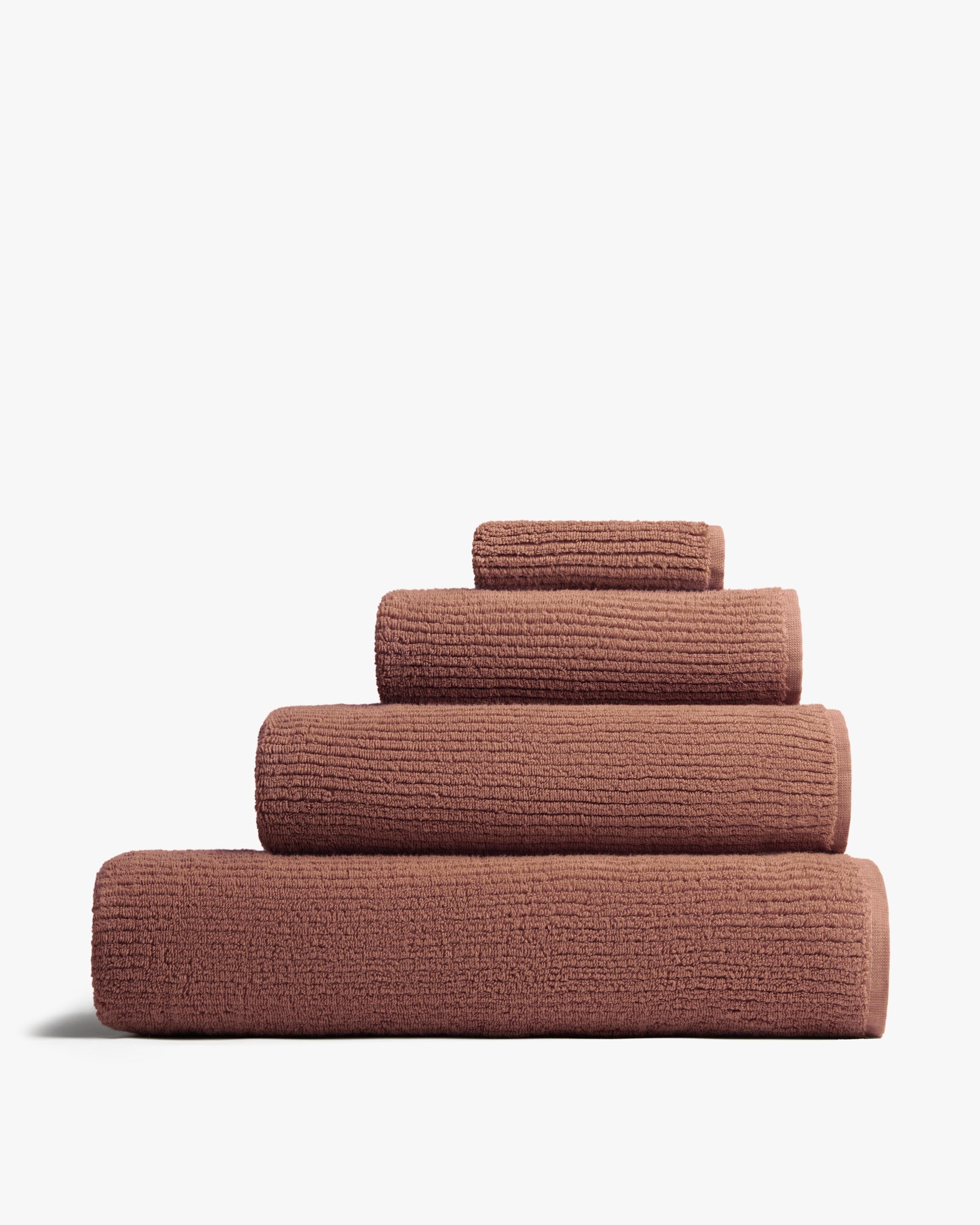 Premium Soft Rib Towels - 100% Cotton, Absorbent & Quick-Drying Bath Towels (Clay Color) - Perfect for Spa, Gym, Beach & Luxury Bathroom Use