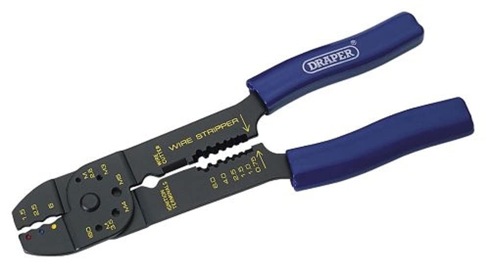 Draper 13657 4-Way Crimping Tool - Professional Wire Crimper for Electrical, Automotive & DIY Projects - Perfect for Terminals, Connectors & Cable Repair