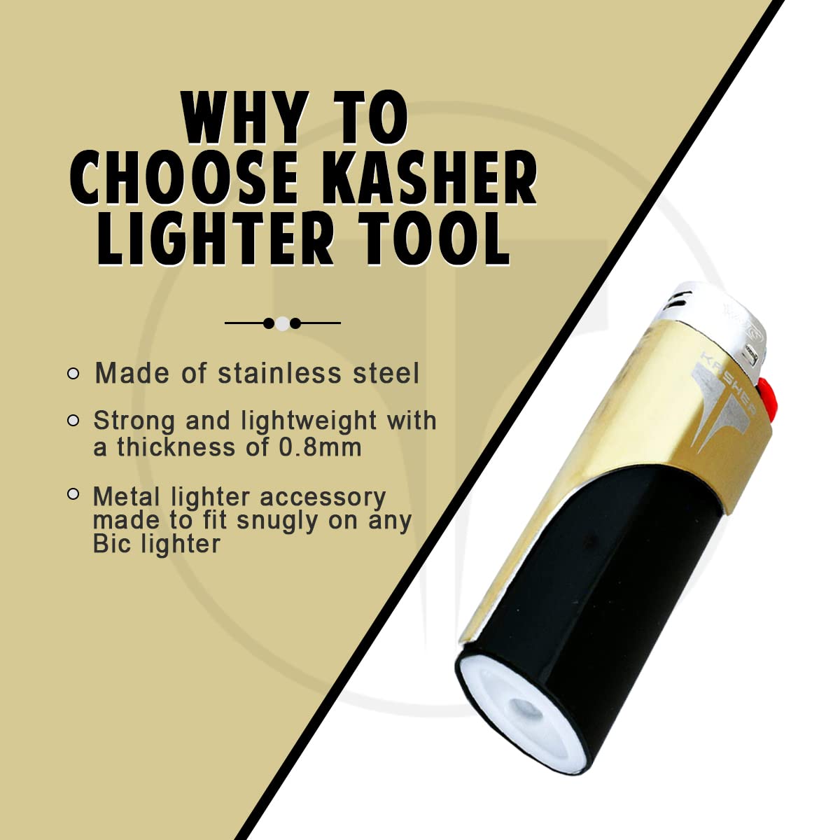 Kasher Candle Lighter Tool - Long Reach Butane Lighter for Fireplace, Candles & Grills - Safe & Windproof Flame for Indoor & Outdoor Use