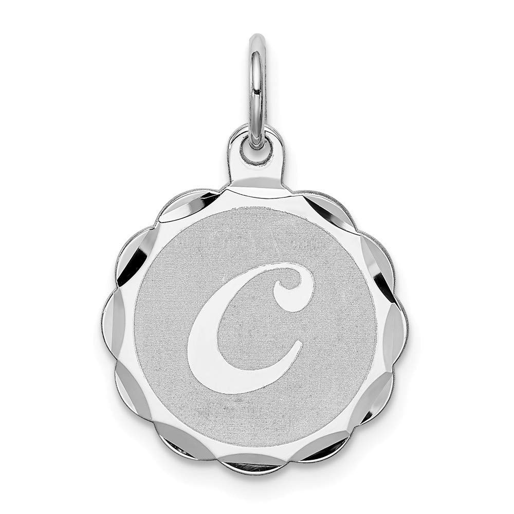 Roy Rose Jewelry Sterling Silver Initial Letter C Charm Pendant - Elegant Personalized Gift for Women, Perfect for Necklaces, Bracelets & Special Occasions