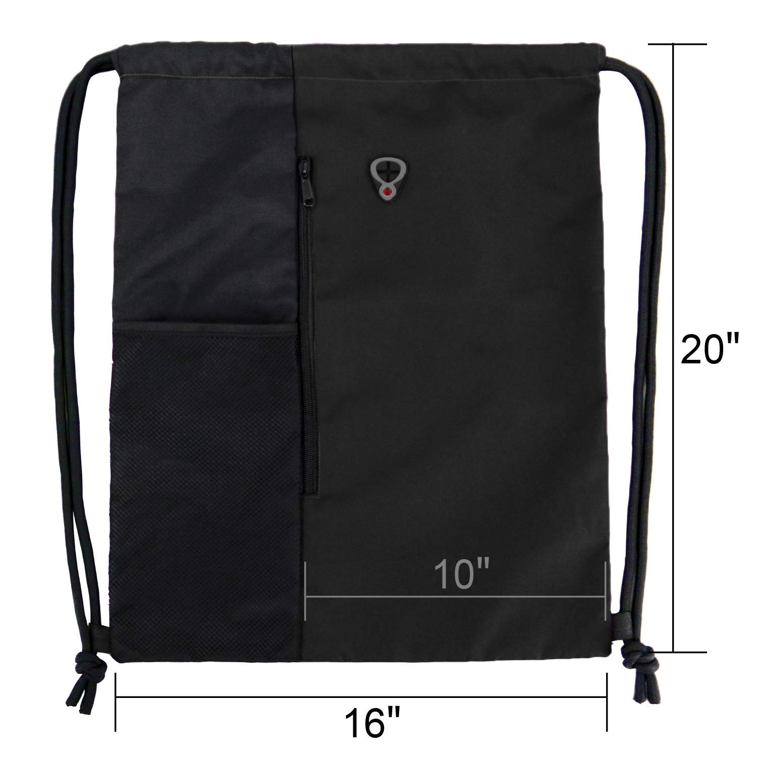 Large Drawstring Gym Backpack for Women - Sports & Workout Bag - Black