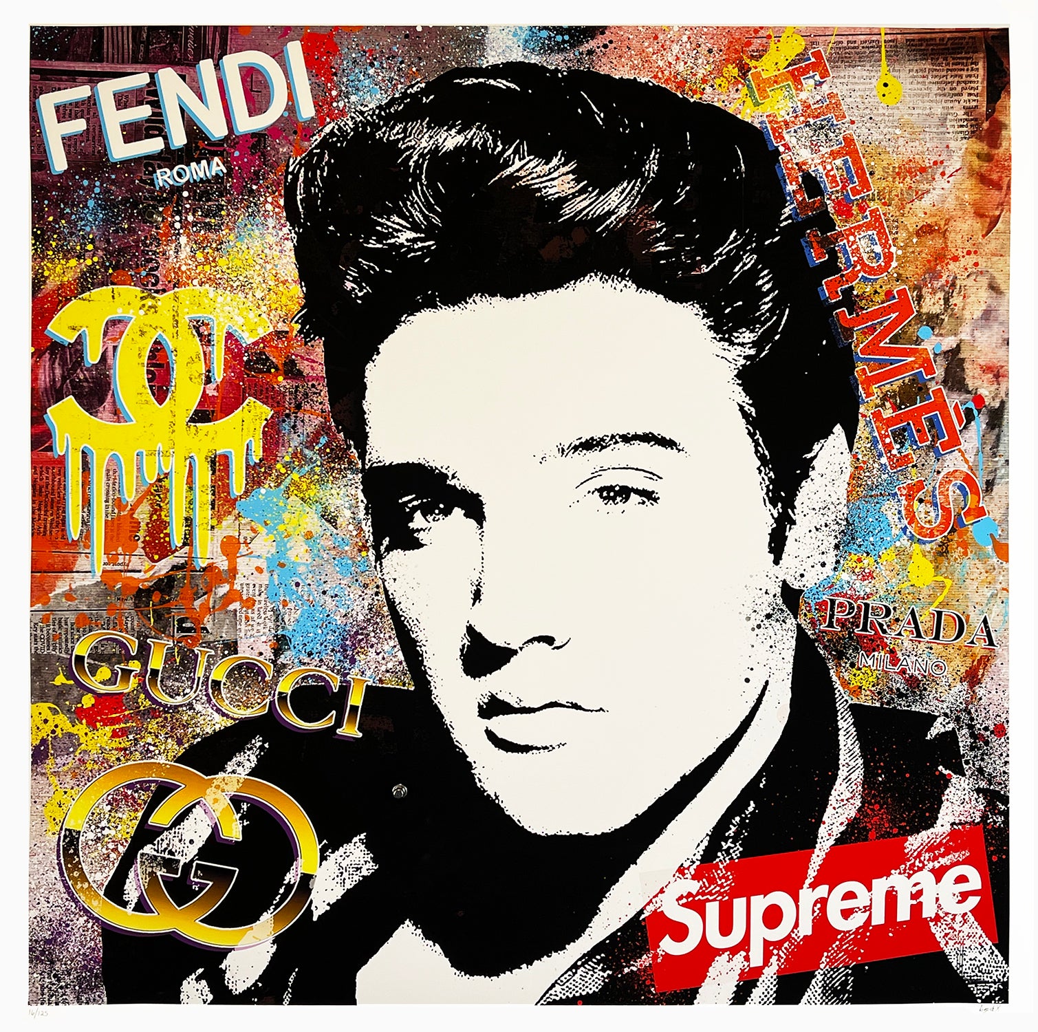 AGENT X 'Elvis: Suspicious Conversation' (2022) Giclée Art Print - Premium Wall Decor for Home, Office & Music Lover Gifts