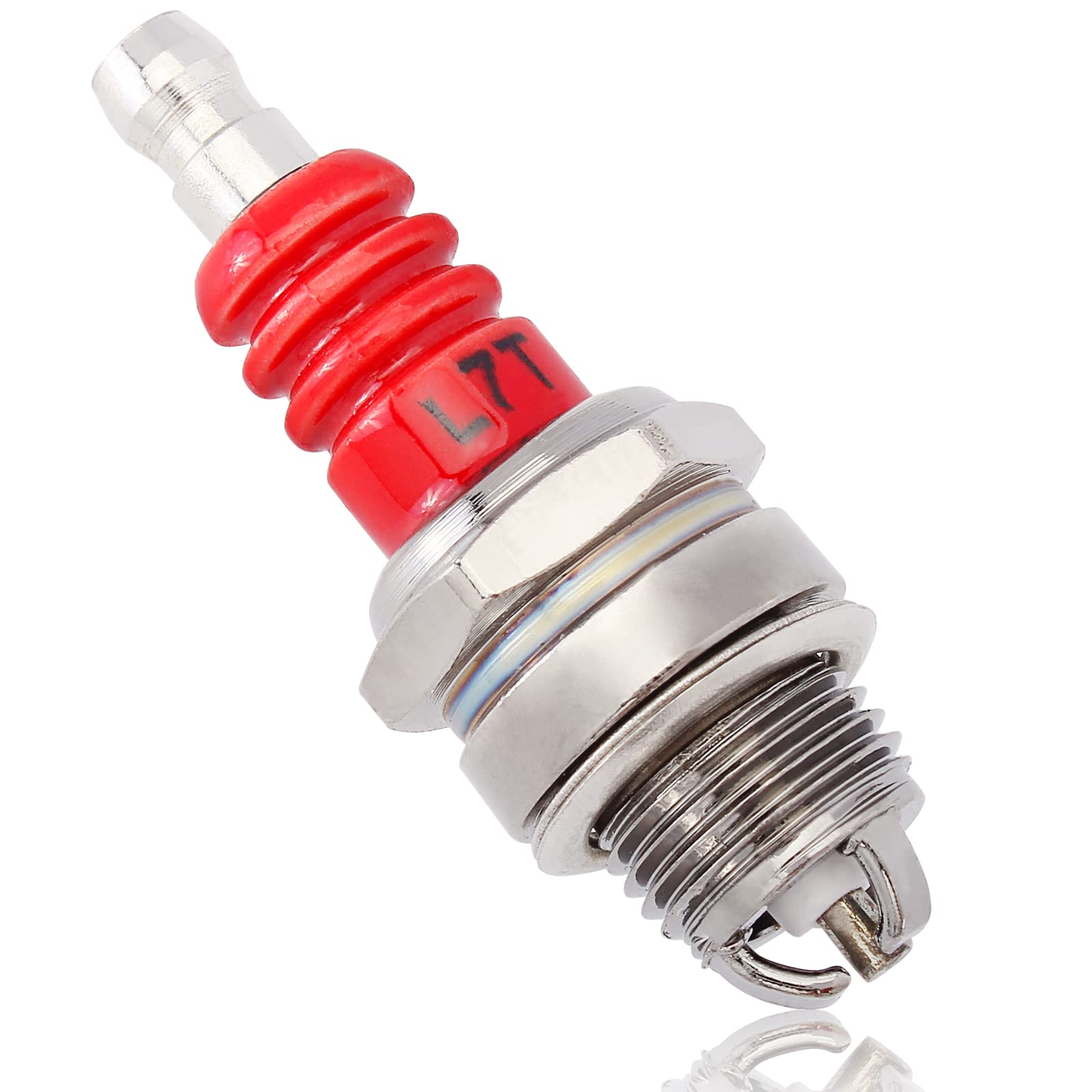 10Pcs L7T 3 Electrode Spark Plugs for 33cc-49cc 2-Stroke Engines - Compatible with Mini Pocket Bikes, ATVs, Quads, Scooters, Trimmers, Blowers, Chainsaws, Brushcutters, Lawnmowers (Echo & Wacker) - Ideal for Small Engine Maintenance & Performance Tuning