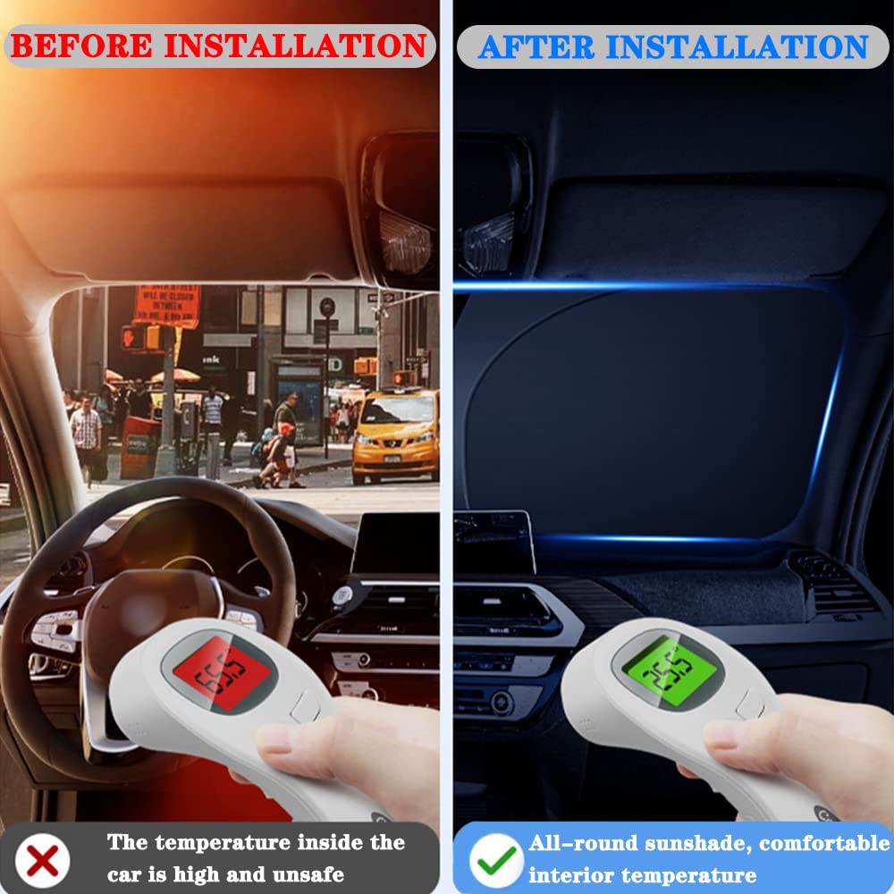 Custom Fit Car Windshield Sun Shade for Dodge RAM ProMaster 2014-2023 | Foldable UV Protection Sunshade | Black Interior Accessories for Full Size Cargo Van & Chassis Cab | Perfect for Summer Parking & Heat Protection