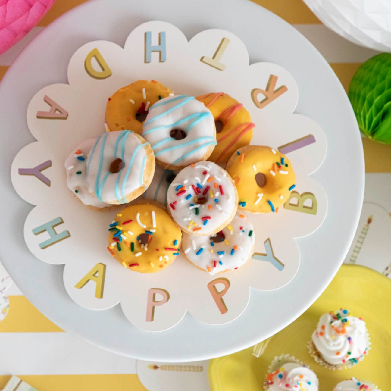 Happy Birthday Party Plates - Disposable Birthday Dinnerware for Celebrations - Perfect for Birthday Parties, Baby Showers & Special Events