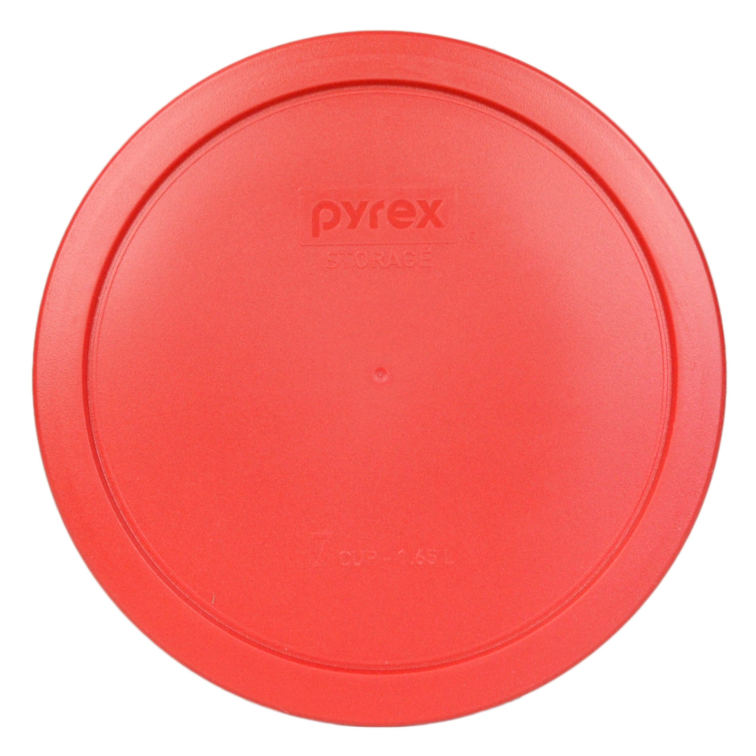 Pyrex 7402-PC 6/7 Cup Poppy Red Round Plastic Food Storage Lids - 4 Pack | BPA-Free, Microwave & Dishwasher Safe | Perfect for Meal Prep, Leftovers & Pantry Organization | Made in USA