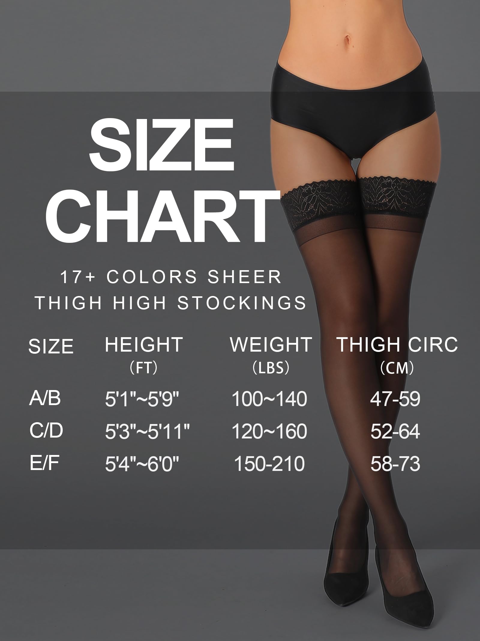 HONENNA Sheer Thigh High Stockings for Women - 17+ Fashion Colors, Stay-Up Lace Top with Anti-Slip Silicone Band | Perfect for Date Night, Office Wear & Special Occasions
