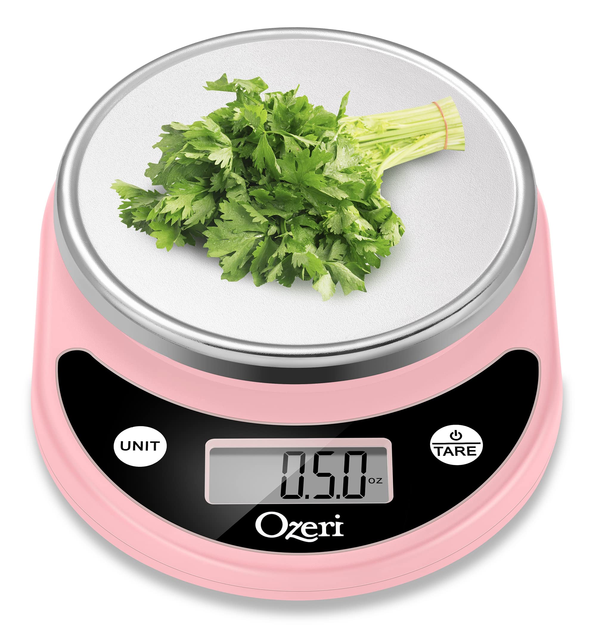 Ozeri Pronto Digital Kitchen Scale - Multifunction Food Scale with Precision Weighing, 11 lbs Capacity, Crystal Rose Design - Perfect for Baking, Cooking, and Portion Control