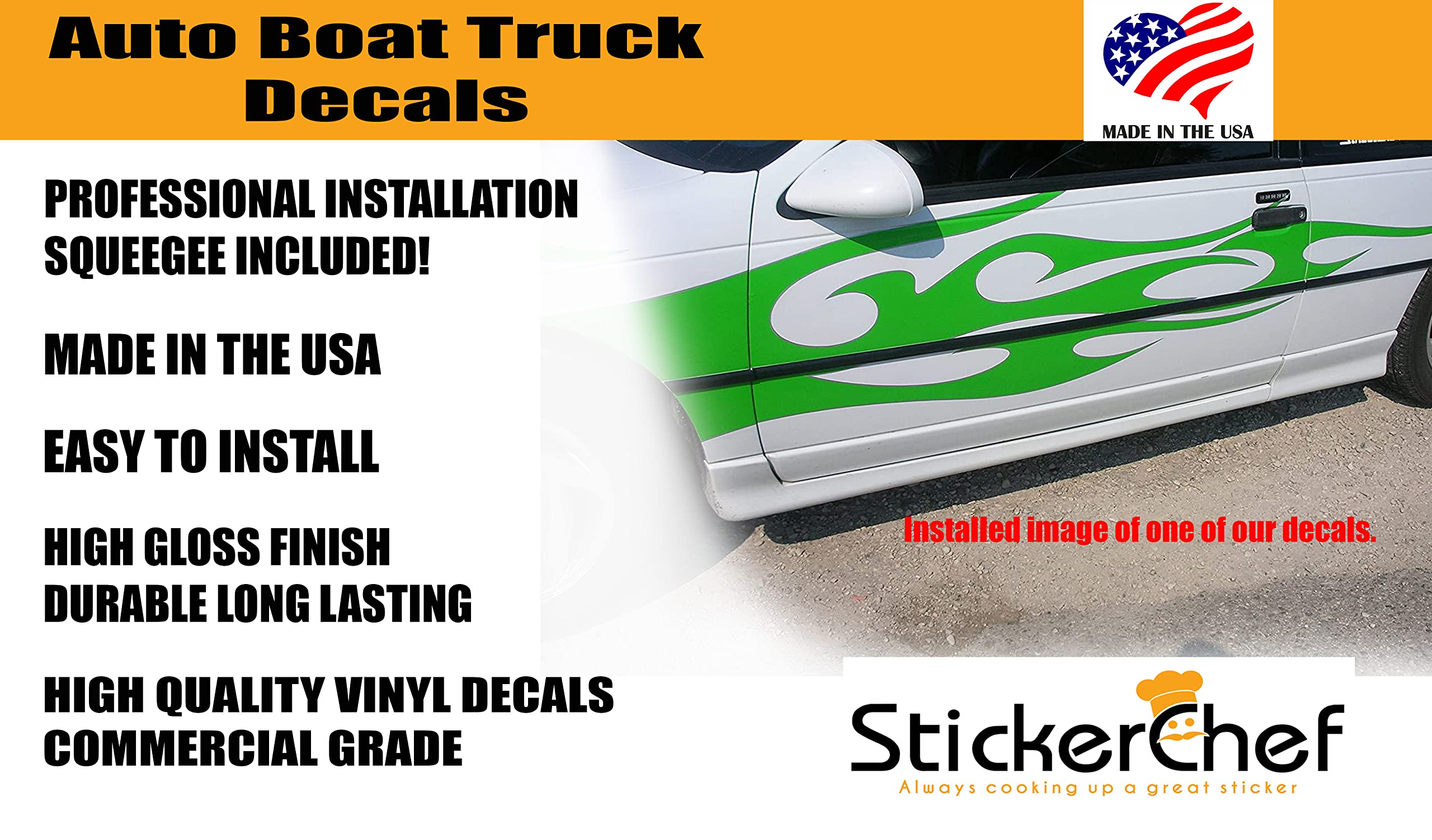 Checkered Flag Racing Decals Stickers Set for Cars, Trucks & Trailers - High-Quality Vinyl Murals for Auto Racing Enthusiasts | Perfect for Racing Events, Car Shows & Vehicle Customization