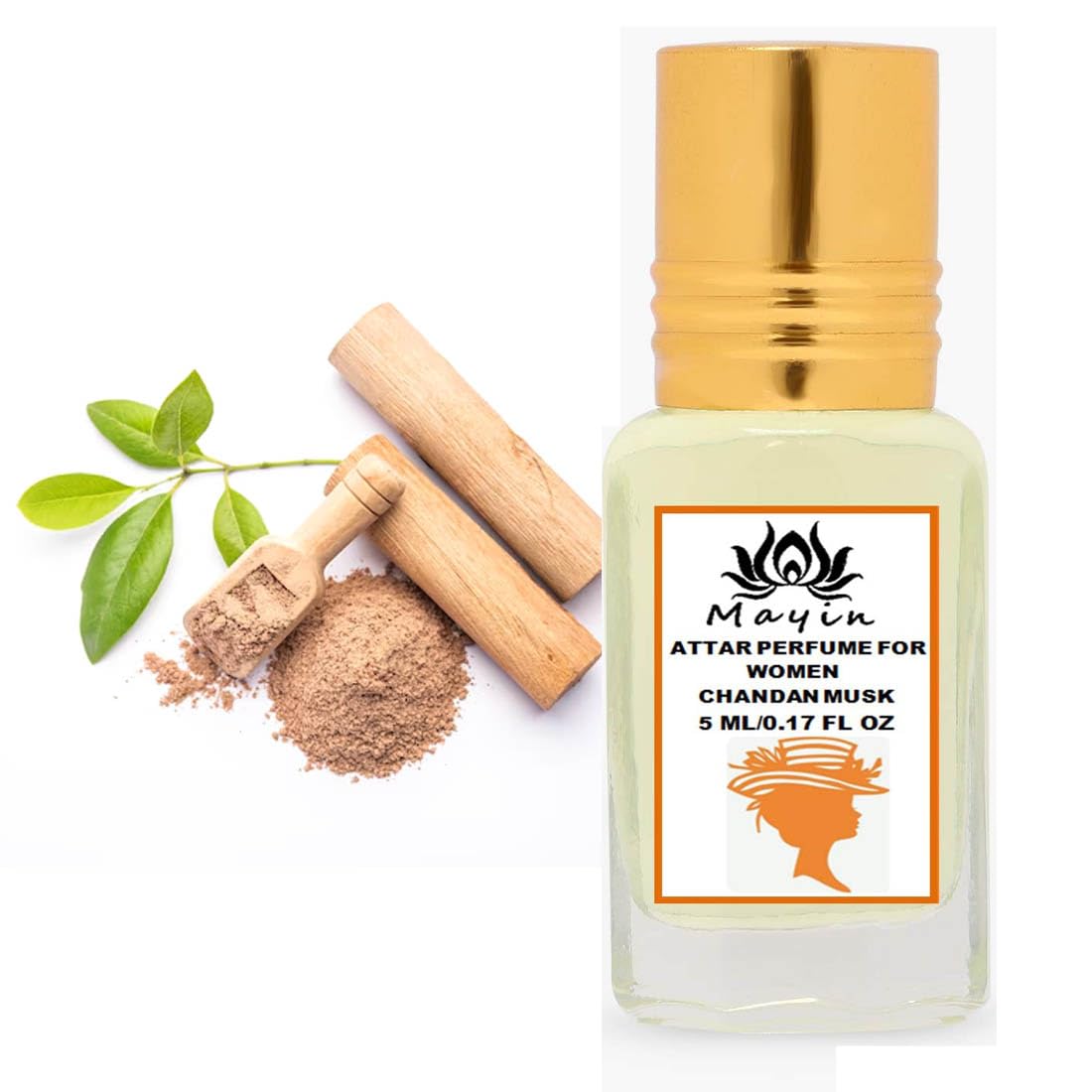Mayin Chandan Musk (5ML) Pure Attar Perfume Oil for Women - Long Lasting Sandalwood Scent for Daily Wear, Meditation & Special Occasions