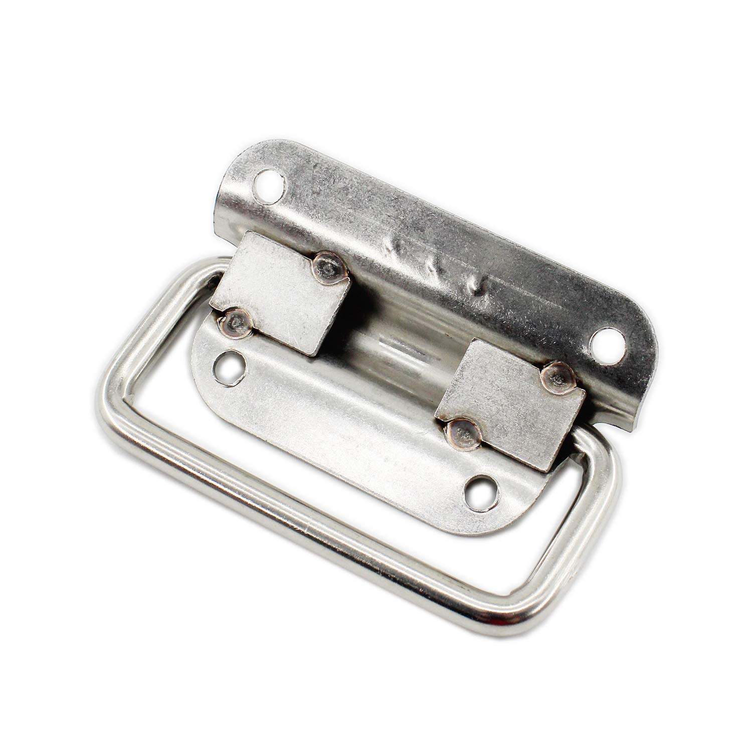4 Pack Stainless Steel Cabinet Pull Handles - Foldable Boat Hatch Latch & Wardrobe Handle Accessories - Durable Toolbox & Door Chest Lifting Ring Pull - Perfect for Kitchen Cabinets, Wardrobes, Toolboxes & Marine Applications