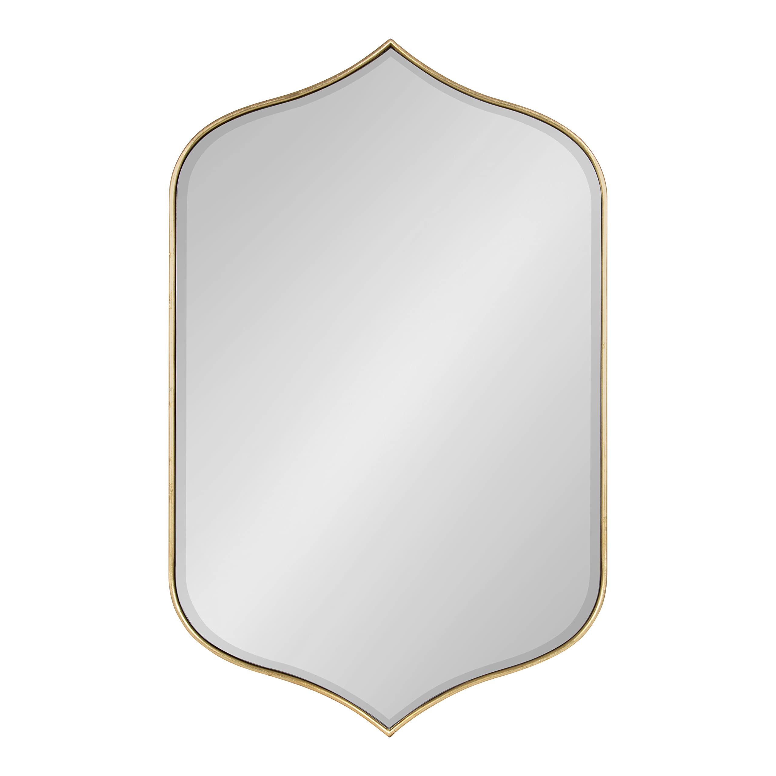 Kate and Laurel Tyla Modern Wall Mirror - 20x32 Inches, Gold Frame, Decorative Vibrant Glam Peaked Mirror for Living Room, Bedroom, or Entryway Decor