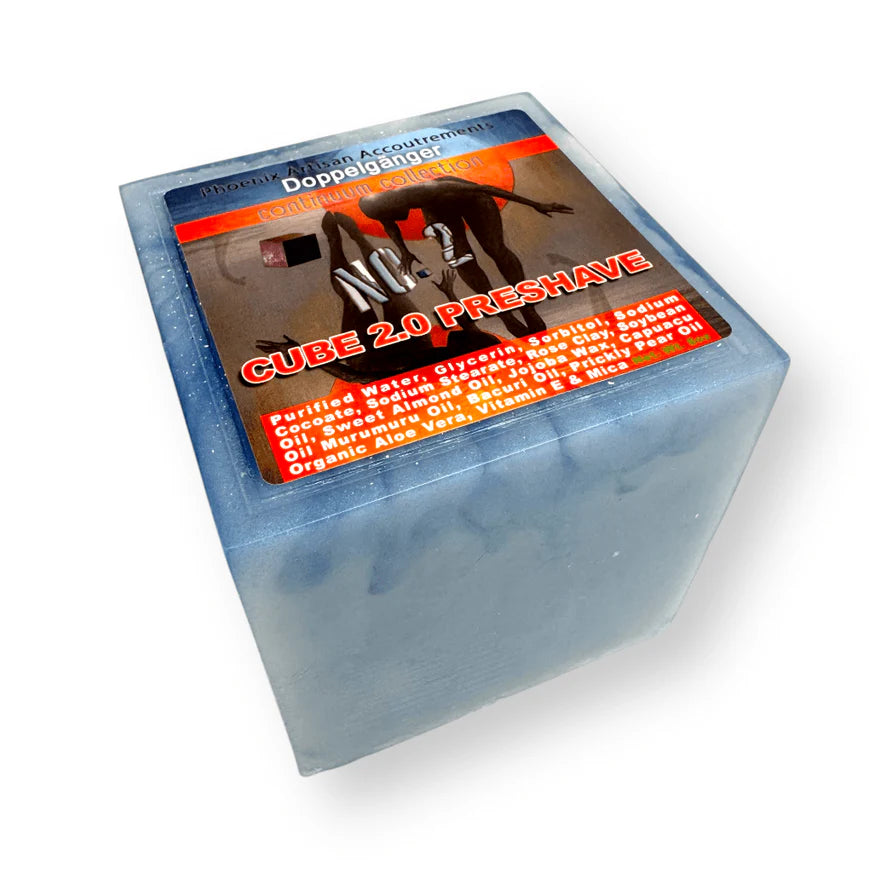 Phoenix Shaving Doppelgänger Continuum No.2 CUBE 2.0 Men's Shaving Soap - Premium Grooming Cube for Wet Shaving & Beard Care - Perfect for Home Barber Kits & Luxury Shaving Gifts