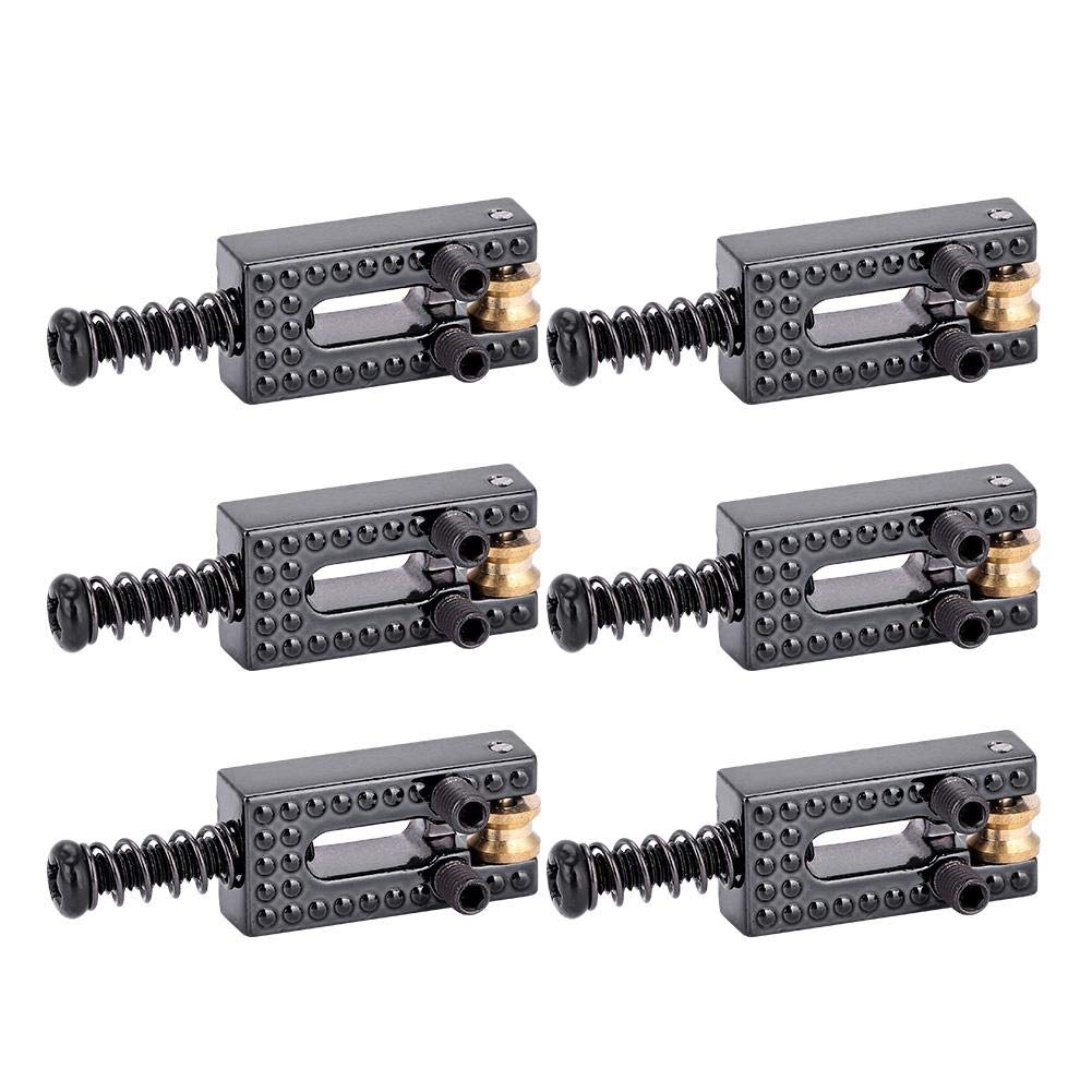 6PCS Black Metal Guitar Saddles with Roller Bridge - Premium Guitar Bridge Replacement Parts for Electric/Acoustic Guitar Repair & Maintenance - Perfect for DIY Guitar Upgrades, Professional Setups & Home Studio Use
