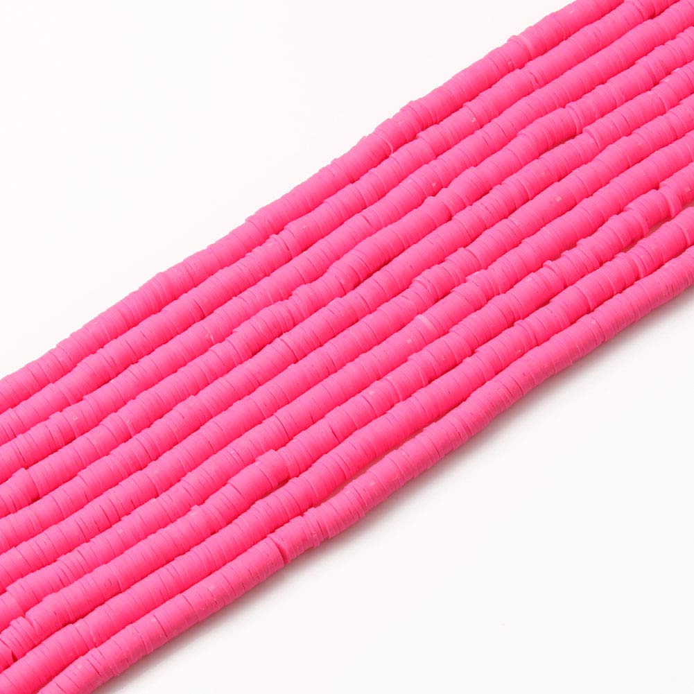 3600pcs Rose Red Polymer Clay Beads - 6mm Flat Round Spacer Beads for Jewelry Making (10 Strands) - DIY Bracelets, Earrings, Necklaces - Perfect for Crafting, Gifts & Boho Style Accessories