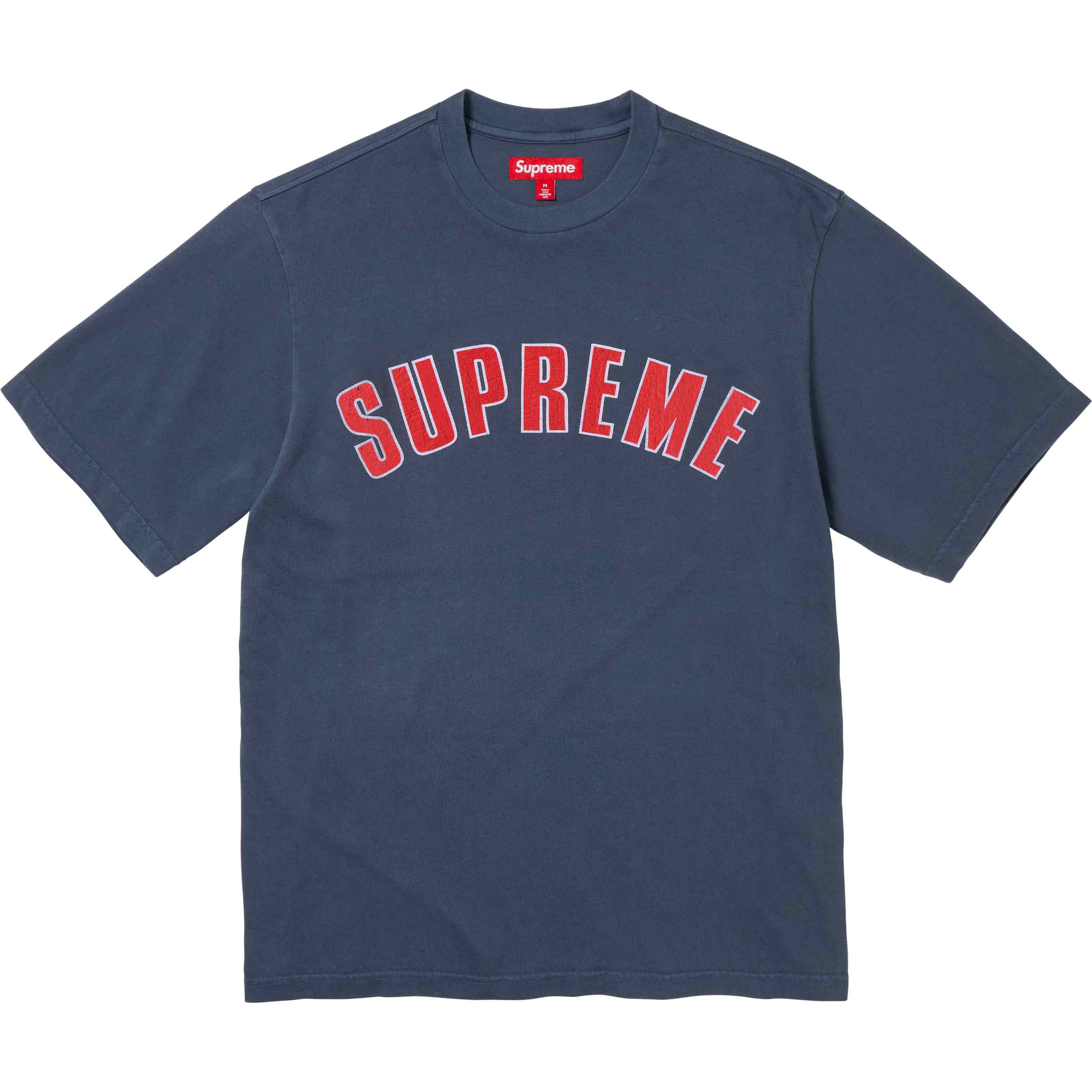 Supreme Cracked Arc Short Sleeve Top in Navy Blue - Stylish Casual Wear for Summer Outings and Street Fashion
