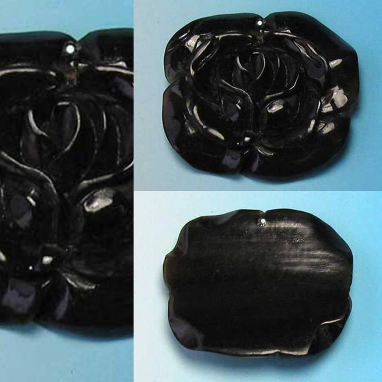 Flora Carved Horn Rose Flower Pendant Bead 10078 for DIY Jewelry Making - Perfect for Necklaces, Bracelets & Craft Projects
