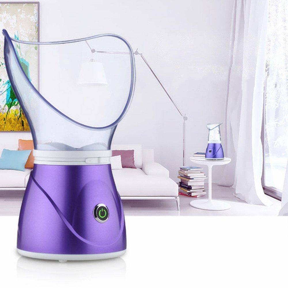 Hann Professional Facial Steamer - Warm Mist Humidifier & Sinus Steam Inhaler for Home Spa, Includes Stainless Steel Skin Kit & Cotton Towel (Purple) | Perfect for Deep Cleansing, Hydration & Sinus Relief