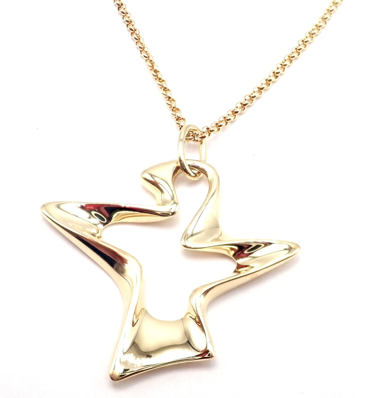 Authentic Georg Jensen 18K Yellow Gold Bird Pendant Necklace - Elegant Jewelry Gift for Women, Perfect for Weddings, Anniversaries & Special Occasions