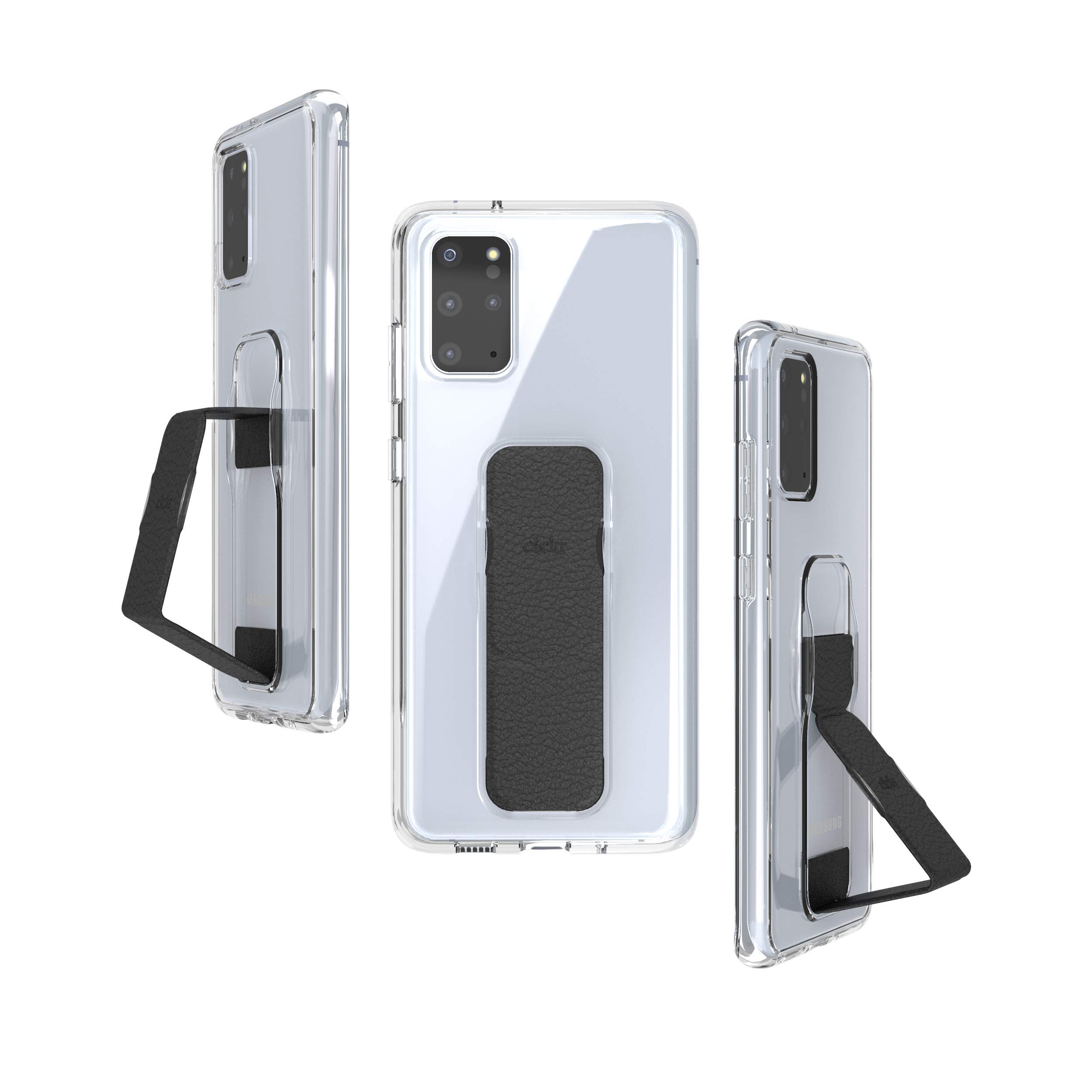 CLCKR Samsung Galaxy S20+ Case with Kickstand & Phone Grip - Expandable Stand, Protective Cover with Holder (Black) - Perfect for Watching Videos, Gaming & Hands-Free Use
