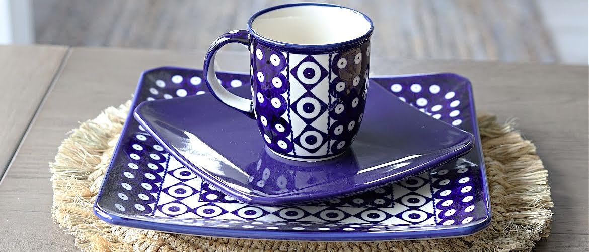 Blue Rose Polish Pottery Xena Plain Coffee Mug - Handmade Ceramic Tea Cup for Home, Office & Gifts - Perfect for Morning Coffee, Afternoon Tea & Cozy Moments