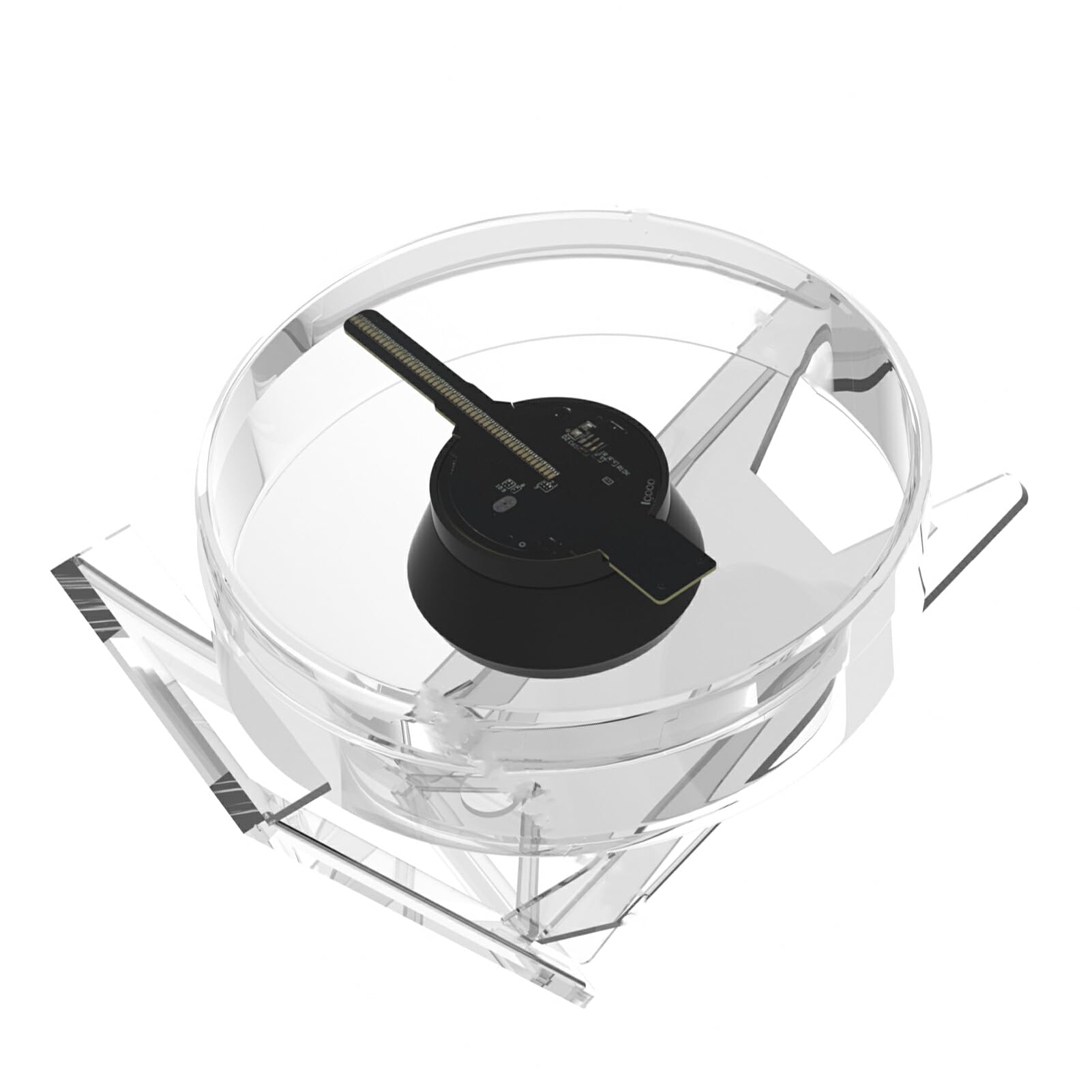 QOKLIYUI 3D Holographic LED Fan Display with Battery - Portable Hologram Projector for Dorm Rooms, PC Replacement | Perfect for Parties, Trade Shows & Home Decor