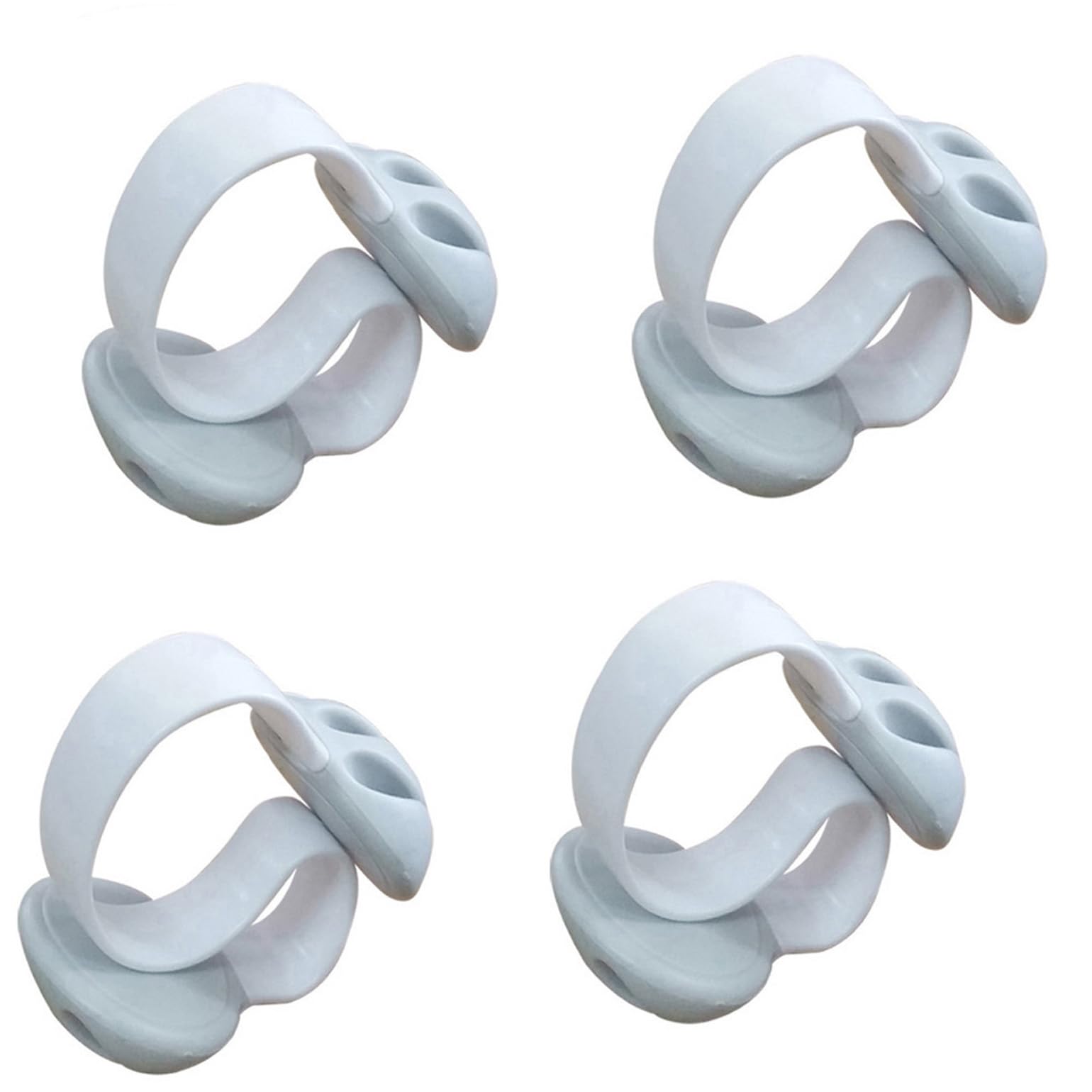 **Coralpearl Non-Adhesive Desk Cable Drop Clips – Weighted Cord Holder for Wire Management, Removable Silicone Clamp Organizer for Phone & Computer Chargers (4 Pack, White) – Perfect for Home Office & Workspace**