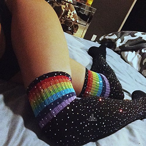 Sparkle Rhinestone Over Knee Socks for Women - Party & Casual Wear