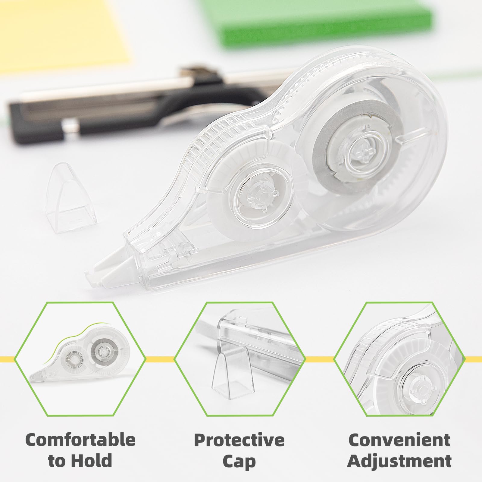 24 Pcs Transparent Correction Tape, 236 Inch Bulk Pack - Tear-Resistant White Out Tape for School, Office, Note Taking & Journaling (0.2 Inch Width) - Perfect for Homework, Office Work & Craft Projects