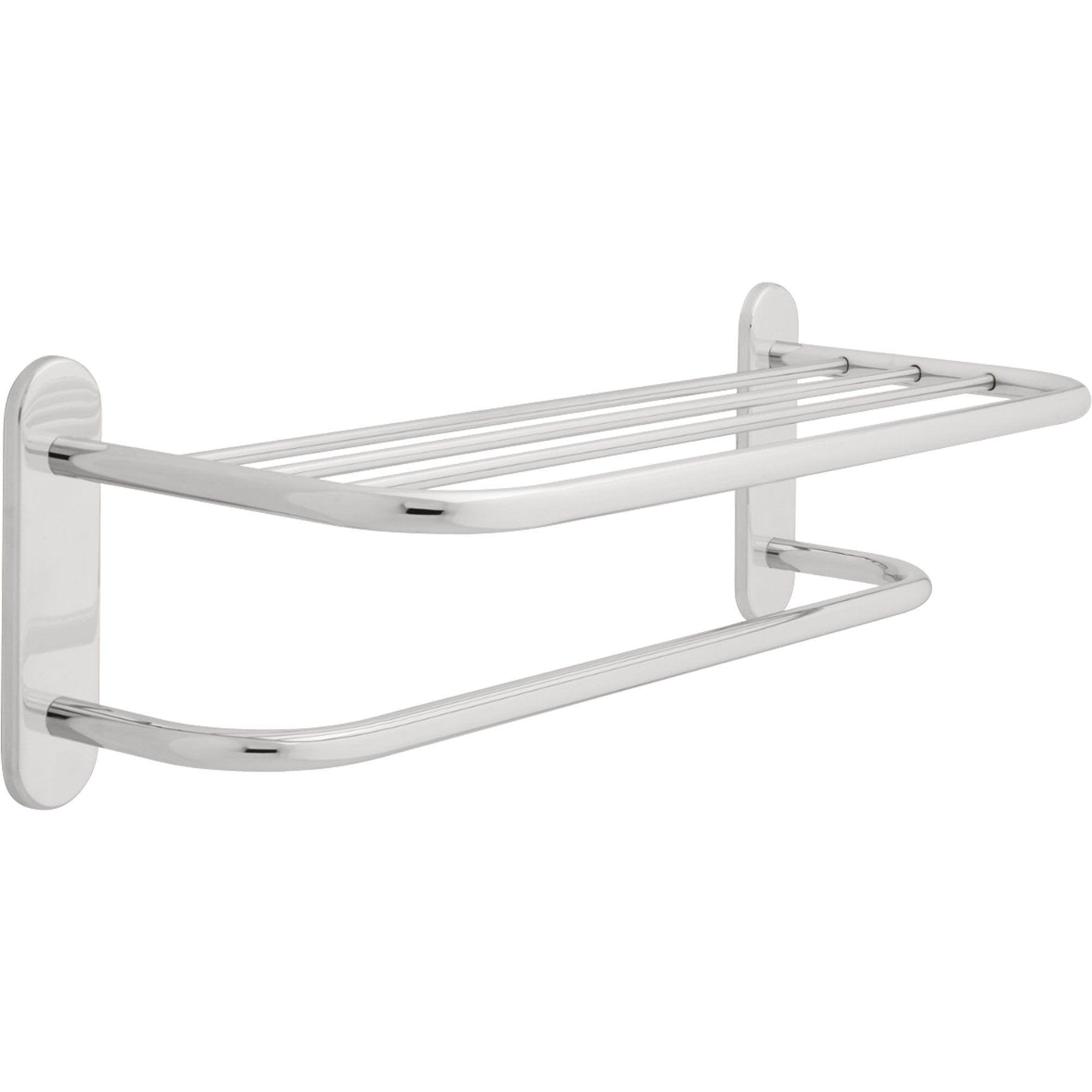 Delta 567276 24-Inch Chrome Concealed Mount Towel Shelf with Single Towel Bar - Perfect for Bathroom, Spa, and Hotel Decor