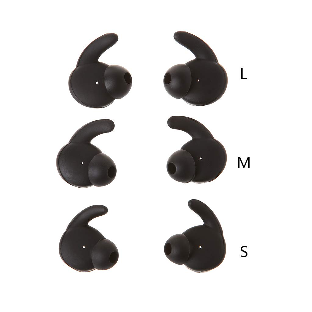 FEIlei 3 Pairs S/M/L Silicone Earbud Tips with Ear Hooks - Soft Replacement Earbud Covers for Huawei AM61 Sport Bluetooth Headphones - Perfect for Running, Gym Workouts & Outdoor Activities