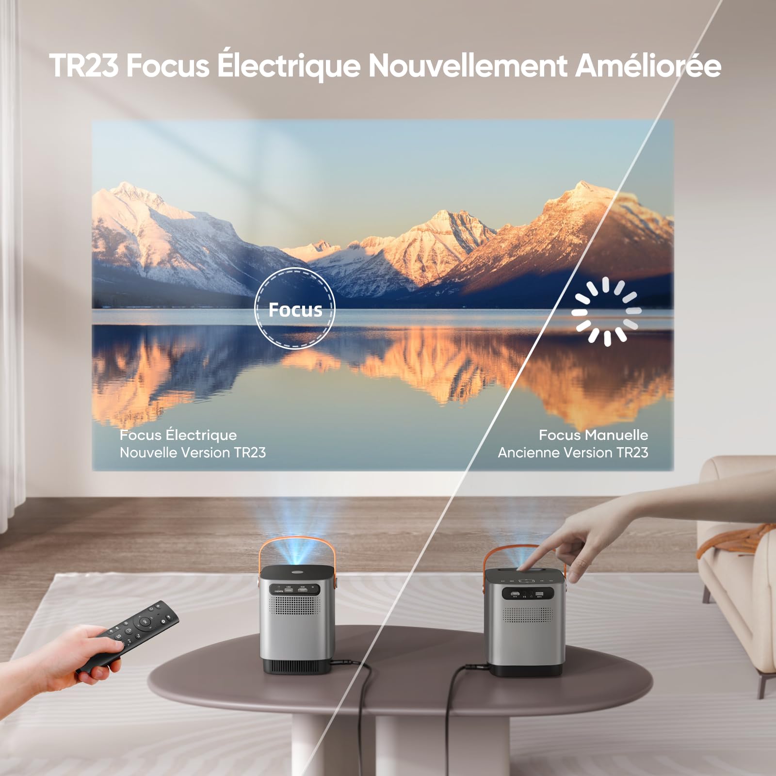 TOPTRO 20000 Lumens Mini Portable Projector with WiFi6 & Bluetooth - 1080P FHD Support, 4K Compatible, Electric Focus, 4P&4D Correction, 50% Zoom - Perfect for Home Theater, Outdoor Movies, Gaming & Presentations