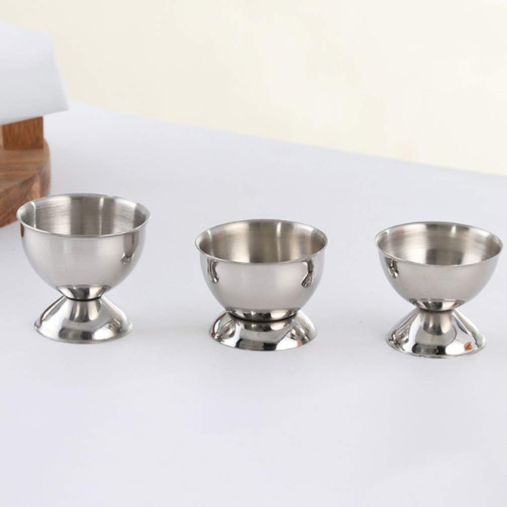 2-Pack Stainless Steel Egg Holder for Refrigerator - Stackable Poached Egg Cups, Refrigerator Organizer Tray, Metal Plant Stand - Perfect for Kitchen Storage, Breakfast Meal Prep & Space Saving