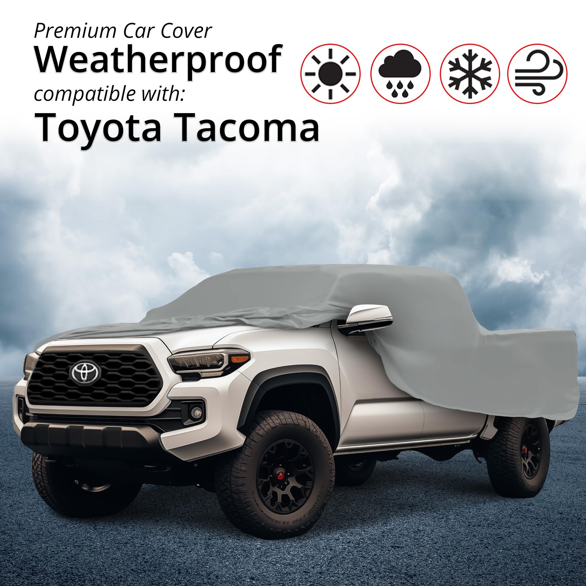 2021 Toyota Tacoma Regular Cab Weatherproof Truck Cover with Theft Cable Lock - Durable Outdoor Protection, Better Than Waterproof, Includes Warranty - Ideal for Long-Term Storage & Harsh Weather Conditions