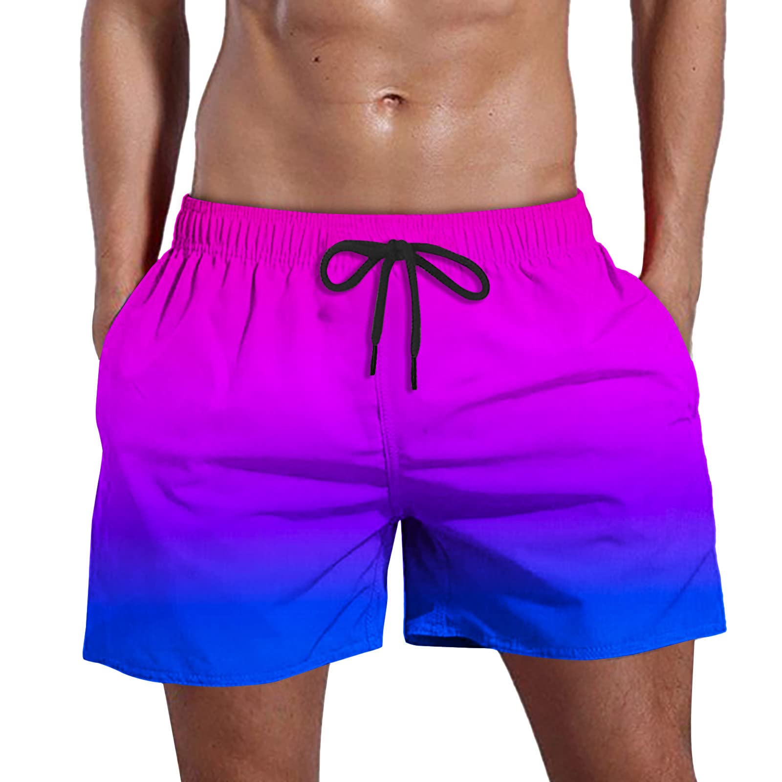 **Men's 5 Inch Quick Dry Swim Shorts - 2022 Fashion Gradient Hawaiian Beach Shorts with Pockets | Perfect for Swimming, Surfing, and Summer Vacations**