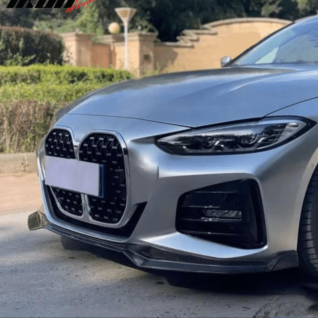 2021-2024 BMW G22 G23 4 Series 430i M440i Coupe & Convertible Front Bumper Lip - 3PC Gloss Black ABS Spoiler for M Performance Bumper | Enhanced Aerodynamics & Sporty Styling