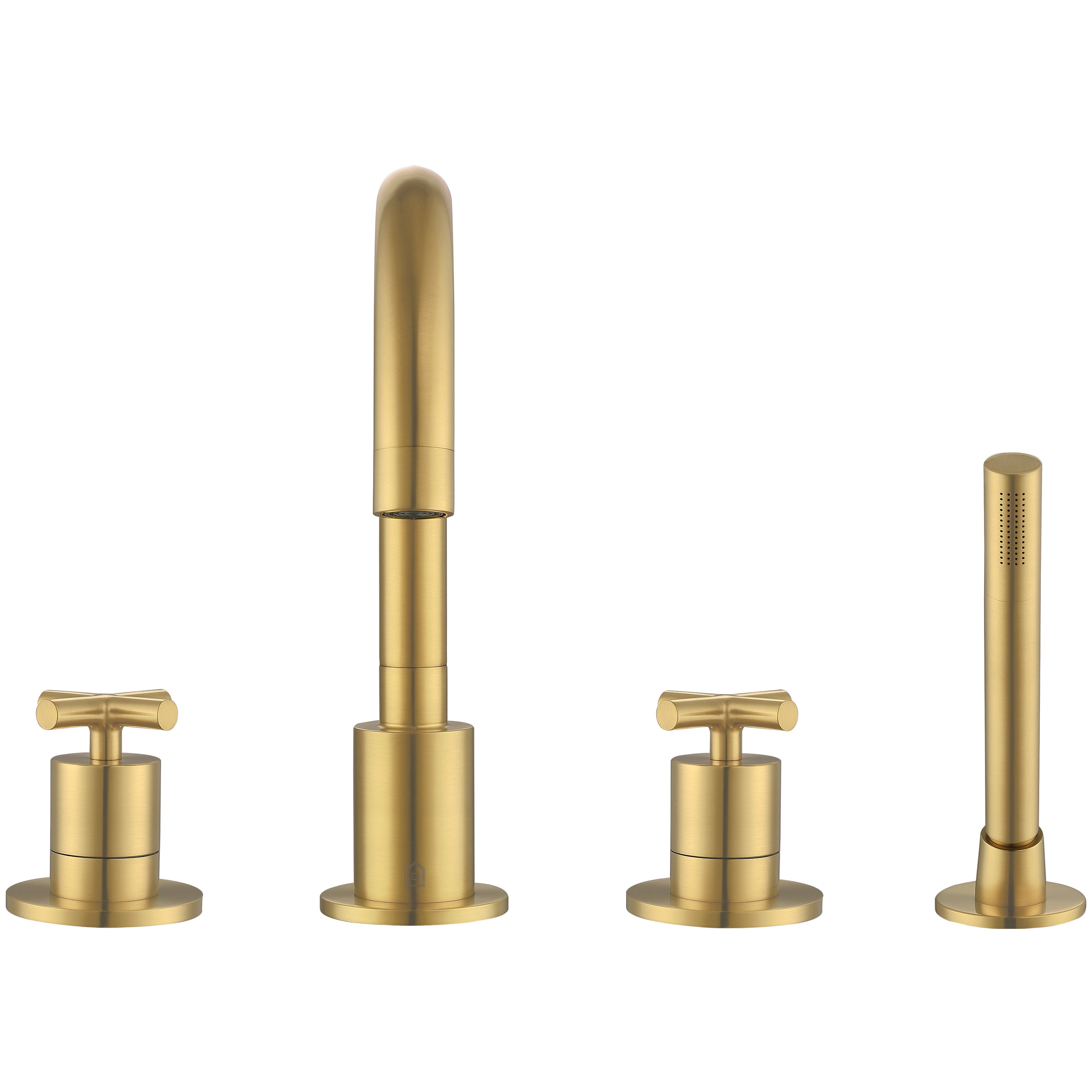 Brushed Titanium Gold Ava Two Handle Roman Tub Faucet for Bathroom - Perfect for Luxury Bathtubs and Spa-Like Relaxation