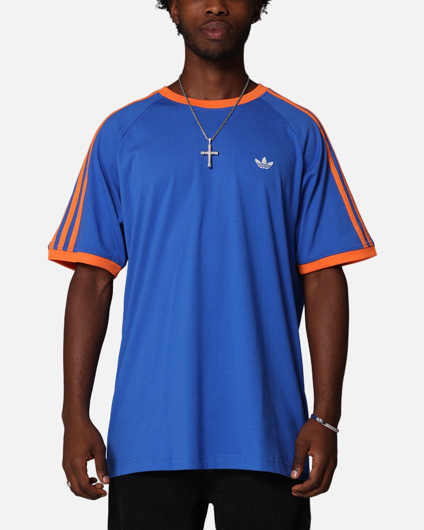 Adidas Monogram Cali T-Shirt for Men - Blue Casual Short Sleeve Tee - Perfect for Gym, Running & Everyday Wear