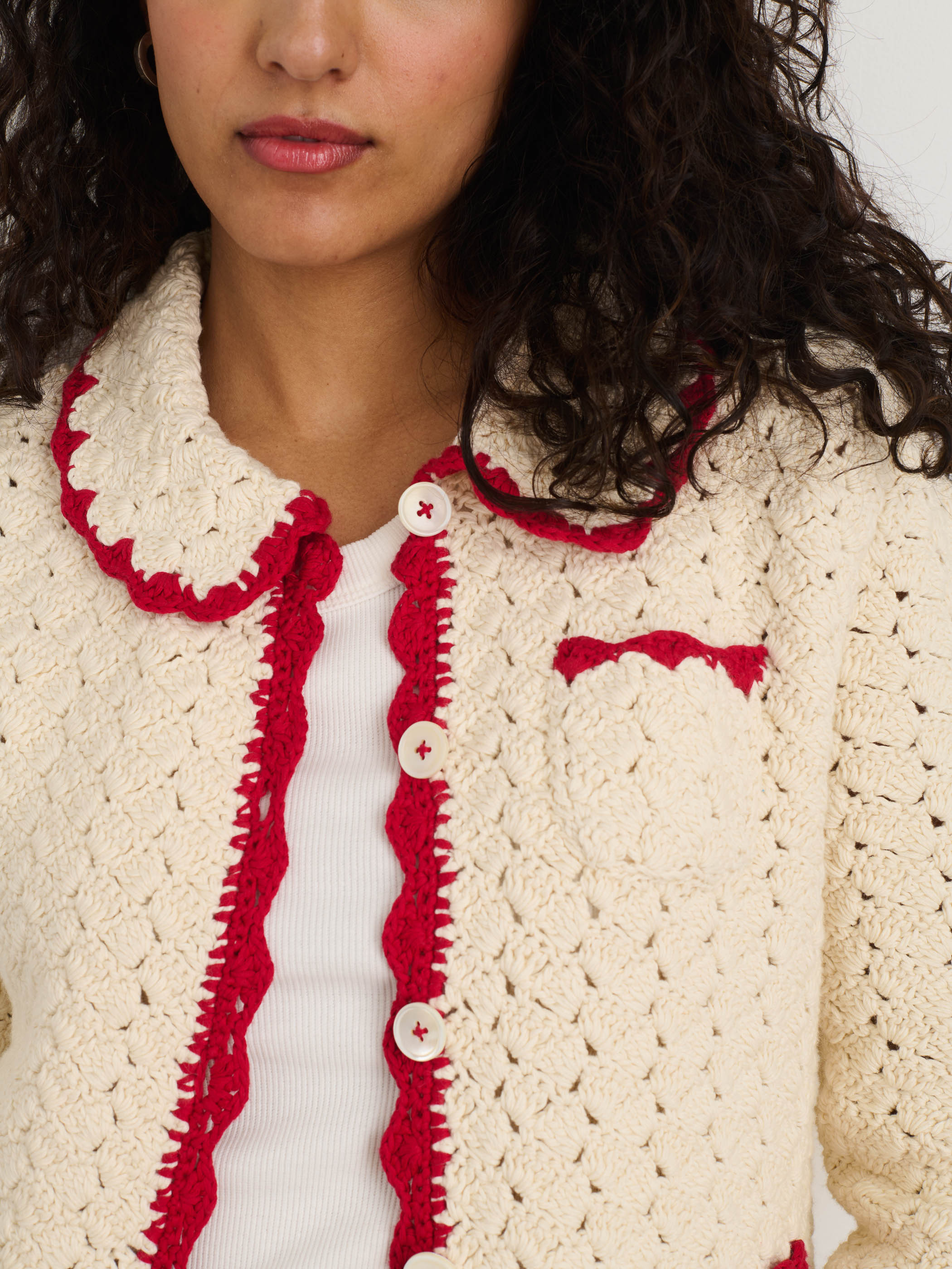 Handmade Molly Crochet Cardigan for Women - Boho Chic Lace Knit Sweater - Perfect for Fall, Winter & Cozy Home Wear