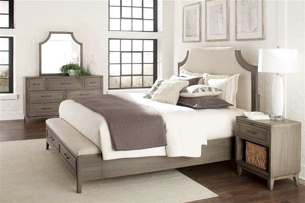 Riverside Furniture Vogue Wood Framed Arch Mirror in Gray Wash - Elegant Wall Decor for Living Room, Bedroom & Entryway