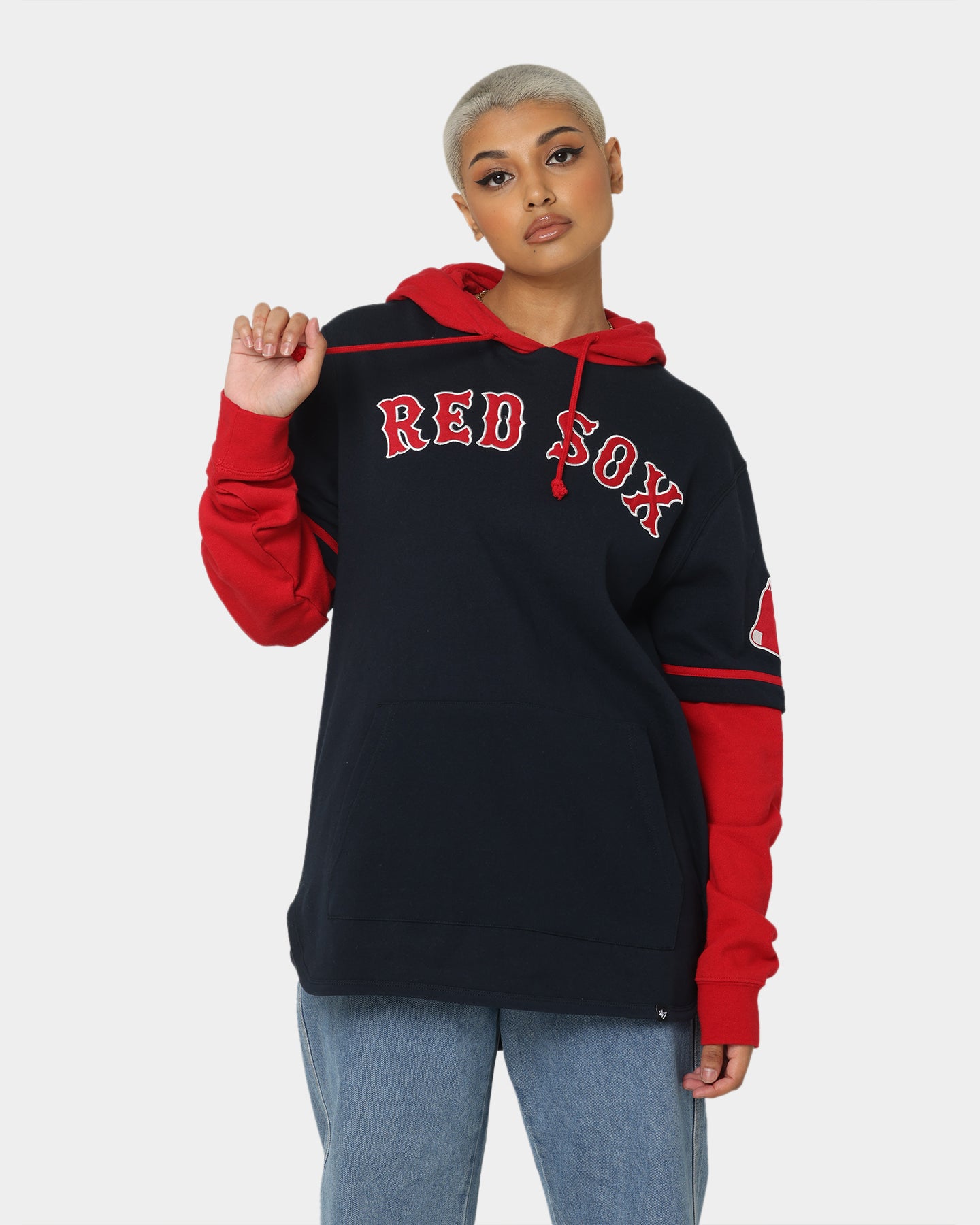47 Brand Boston Red Sox Shortstop Hoodie for Men - Navy Blue Pullover Hooded Sweatshirt - Perfect for Baseball Games, Fall Weather & Casual Wear