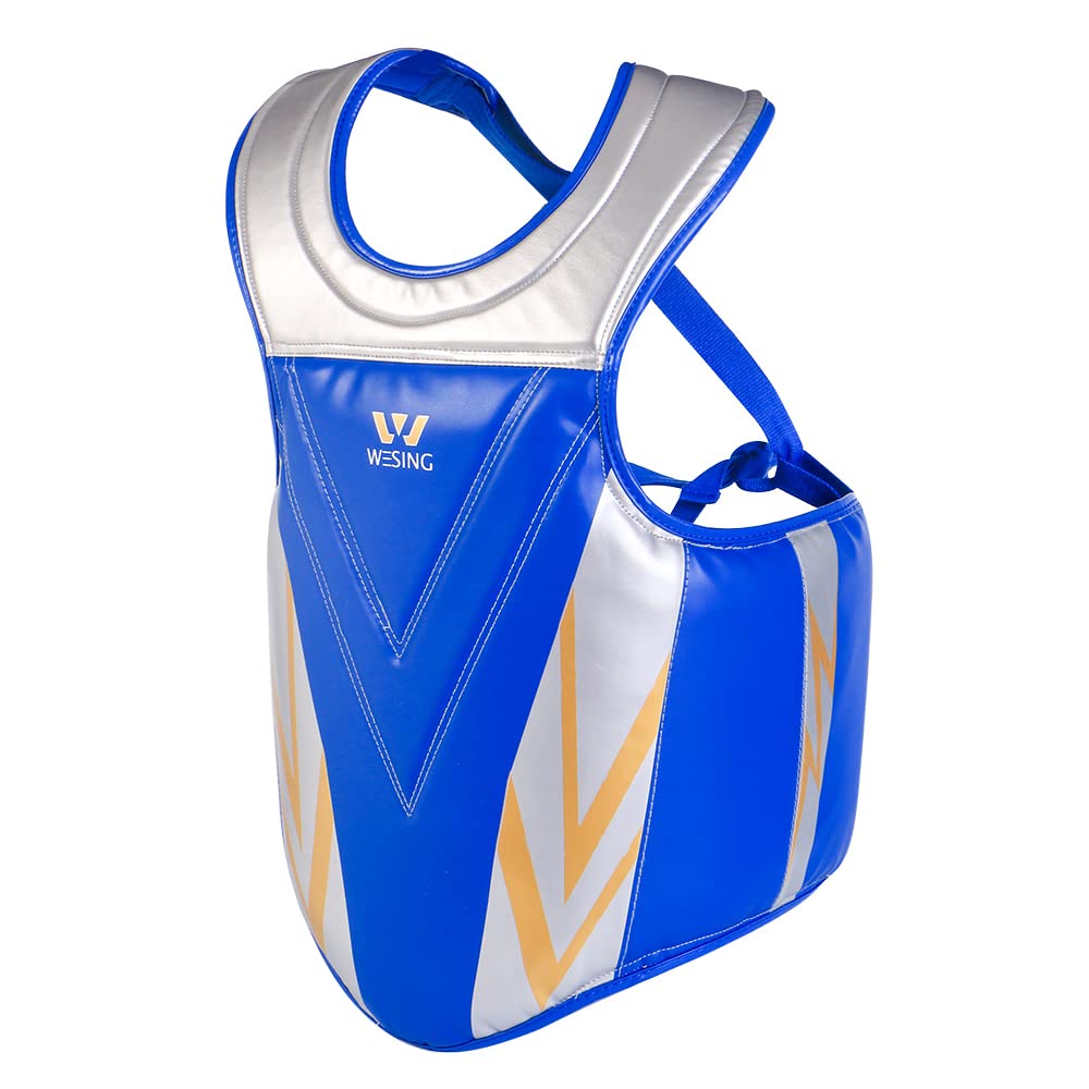 Wesing Boxing Chest Guard for Men, Women & Kids - MMA Muay Thai Kickboxing Sanda Training Body Protector - Black Boxing Protective Gear for Sparring, Martial Arts & Fitness Training