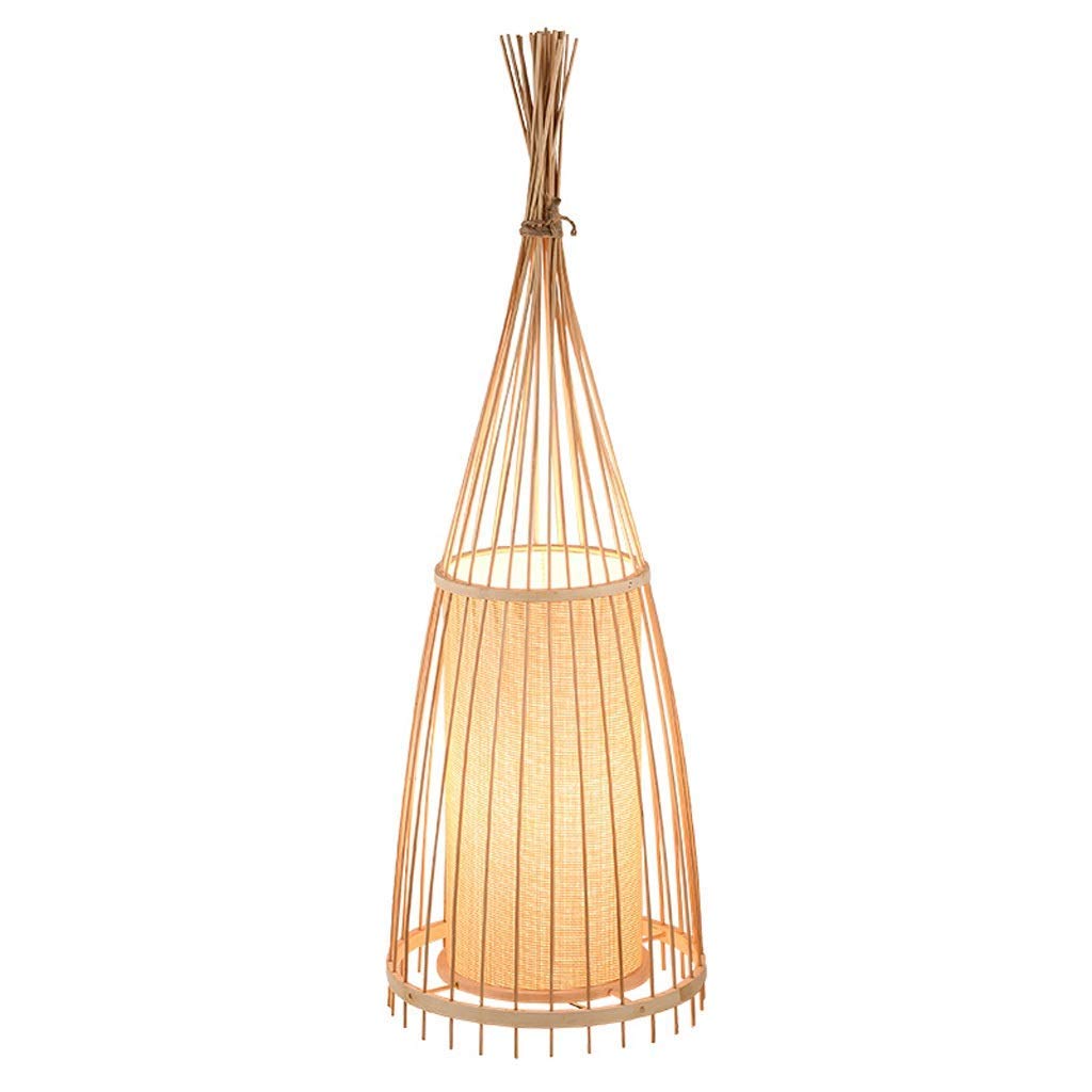 ZCYXQR Modern LED Floor Lamp - Bamboo Woven Design for Living Room, Study, Tea Room & Piano Room - Adjustable Standing Light for Coffee Table & Home Decor (Small Size) | Perfect for Reading, Relaxation & Ambient Lighting